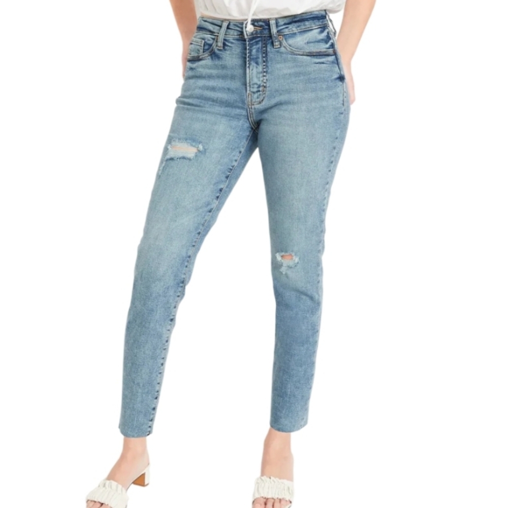 NEW! OLD NAVY OG Straight Secret Smooth Pockets Extra Stretch Jeans Ankle 12Long